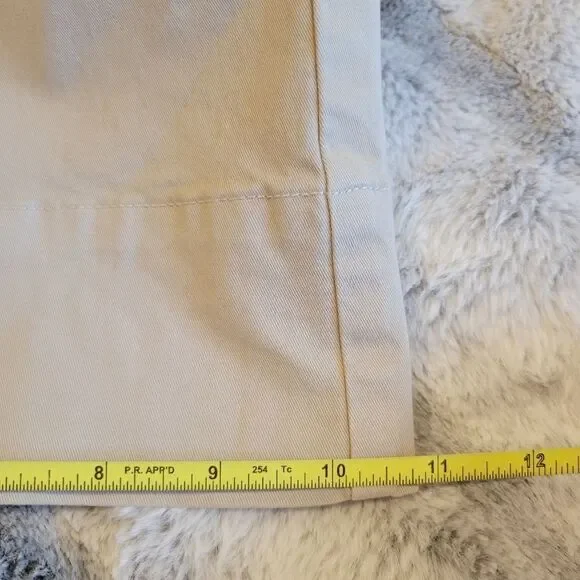Garnet Hill organic cotton chino wide leg, khaki size 14